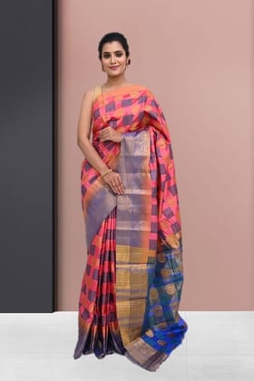 Pink Semi Silk Saree With Modish Design