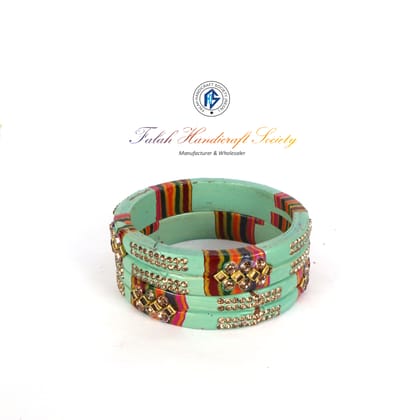 Rajasthani Lac Bangles In Beautiful New Design - Parrot Green Rajasthani Lac Bangles In Beautiful New Design - Parrot Green