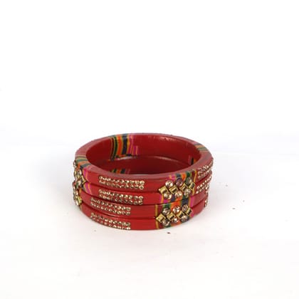 Rajasthani Lac Bangles In Beautiful New Design - Maroon