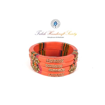 Rajasthani Lac Bangles In Beautiful New Design  - Peach