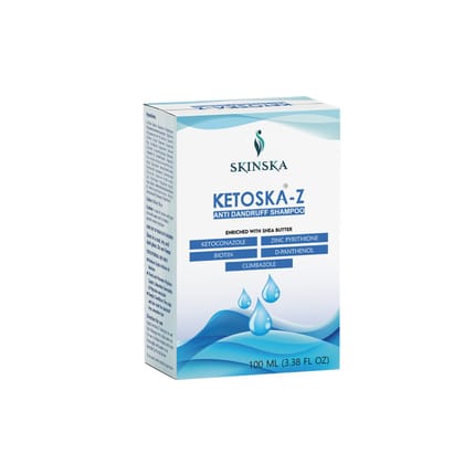 Ketoska Anti Dandruff Shampoo with Ketoconzole, Zinc Pyrithione, Climbazole, Biotin and D-Panthenol, 100ml