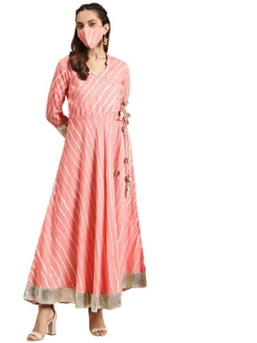 Pink Ruhi Cotton Chikankari Slit Angrakha - TheChikanLabel | Lucknow  Chikankari Kurtis & Suits