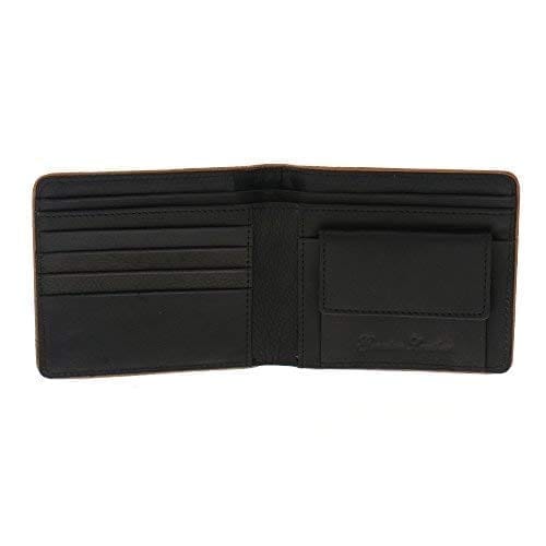 Walletsnbags Black with Tan Elite Trim Leather Men's Wallet