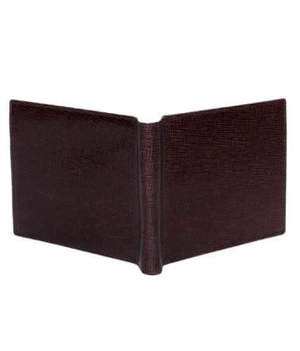 RL Men's W 33- Br Brown Leather Leon Brown Money Clip Wallet