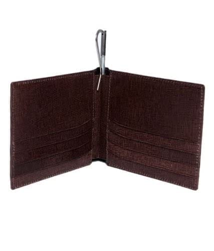 RL Men's W 33- Br Brown Leather Leon Brown Money Clip Wallet
