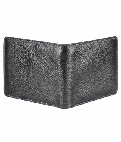 Walletsnbags Hidden Coin Pocket Leather Mens Wallet Black