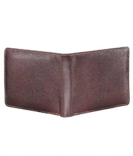 Walletsnbags Men's Leather Hidden Coin Pocket Wallet (Brown)