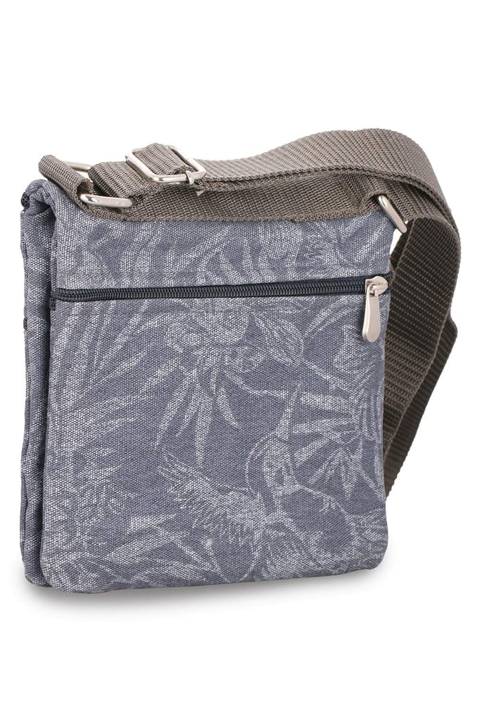 Twin Side waxedcanvas Floral Print Travel Pouch/Sling Bag