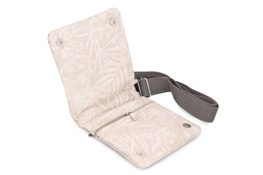 Twin Side waxedcanvas Floral Print Travel Pouch/Sling Bag