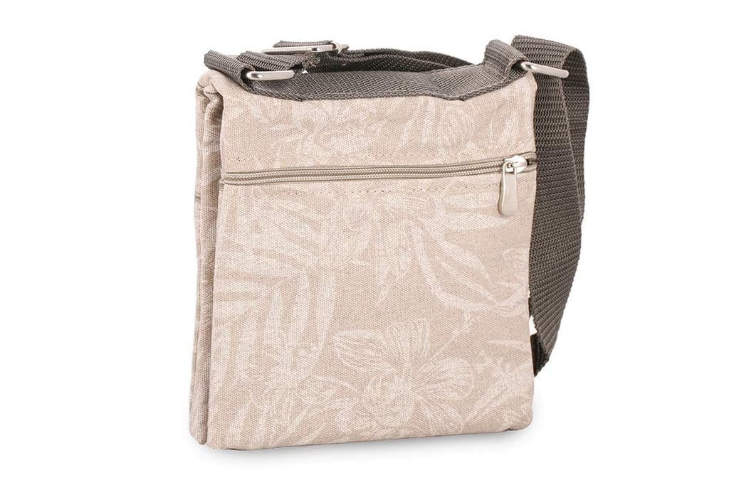 Twin Side waxedcanvas Floral Print Travel Pouch/Sling Bag