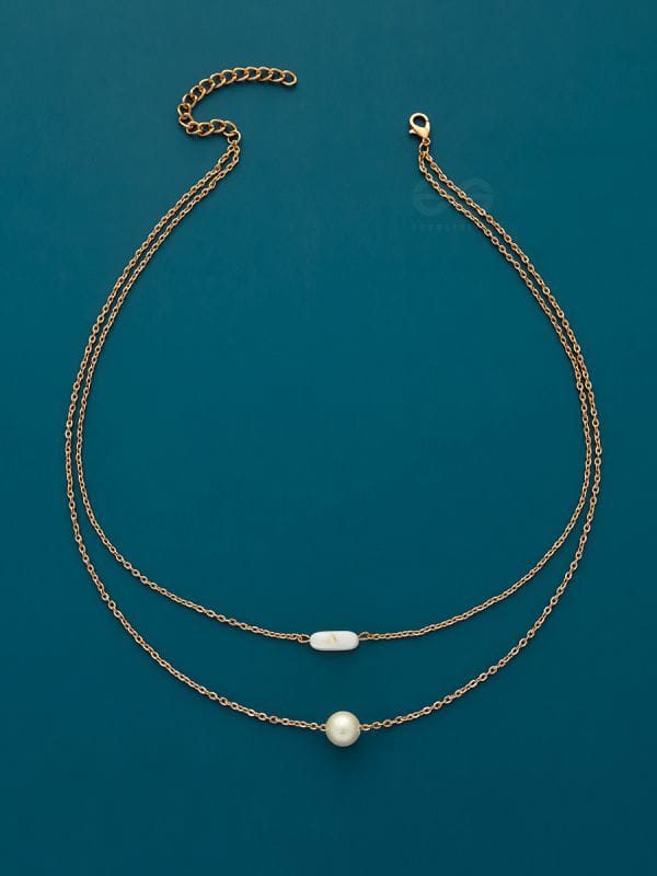 UG FASHION JEWELLERY DOUBLE LAYER SIMPLE PEARL DESIGN NECKPEICE FOR GIRLS