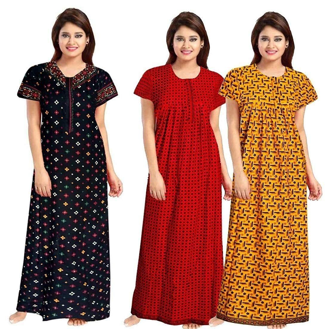Buy Women's Cotton Nighty/Gown (Multicolor) Online at desertcartKUWAIT
