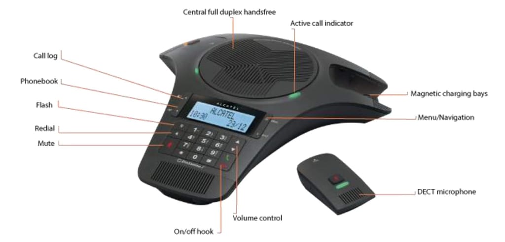 Alcatel Conference 1500 Analogue conferencing phone with 2 detachable DECT microphones