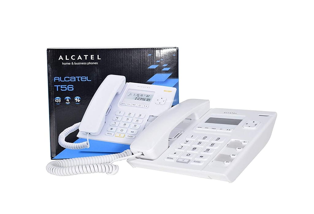 Alcatel T56 Corded Landline Phone With Caller Id And Handsfree (White)