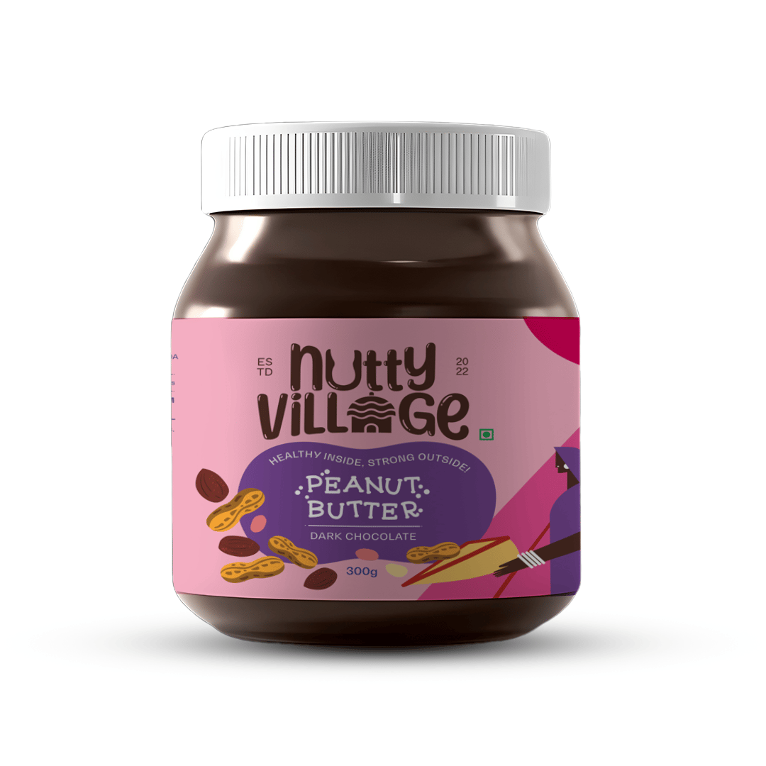 Nutty Village 100% Natural Dark Chocolate Peanut Butter 300 g (pack of 1)