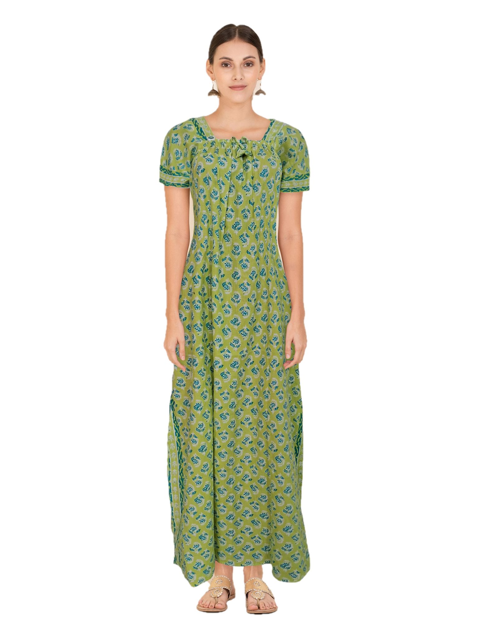 Cotton Nighty or Maxi Gown with one side pocket