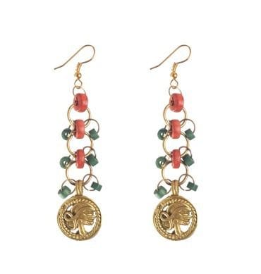Trinity Handcrafted Tribal Dhokra Earrings (1TMTEARCG01205)