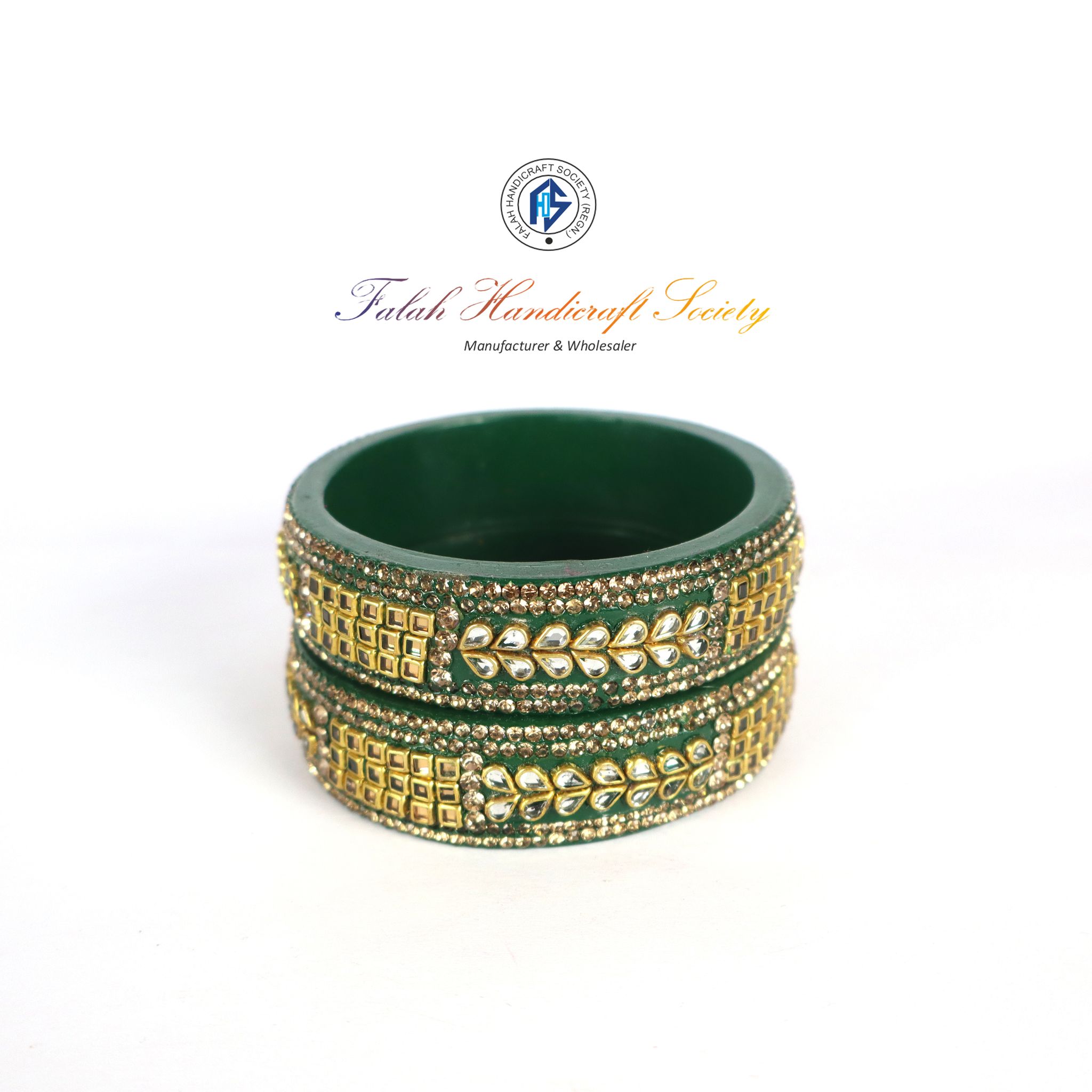 Lac Kada for women & girls (Pair of 2)  Green