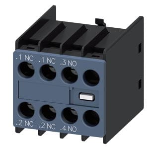 Siemens 3RH29111HA12 -AUX.SWT BLOCK FRONT-1NO+2NC- SIZE S00 AND S0- SCREW TERMINAL .