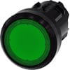 Siemens 3SU10010AB400AA0 - LLUMINATED PUSHBUTTON- 22MM- ROUND- PLASTIC- GREEN- FLAT BUTTON- MOMENTARY CONTAC