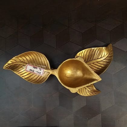 Brass Decor Twist leaf Diya with Anitque Finish Perfect Gift Item