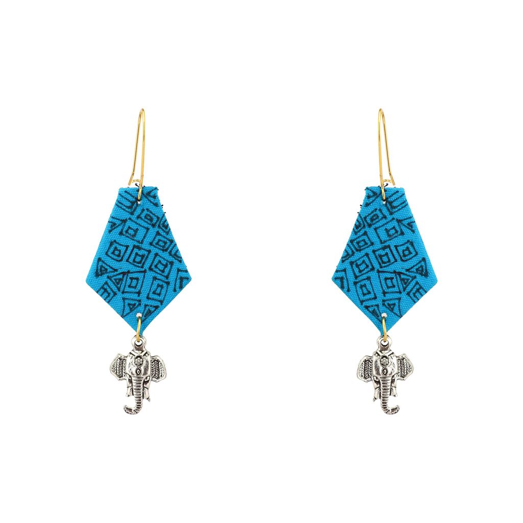 EKAM EK delicately designed fabric pendent set with earrings with ganesha design for women and girls for casual and formal occasions