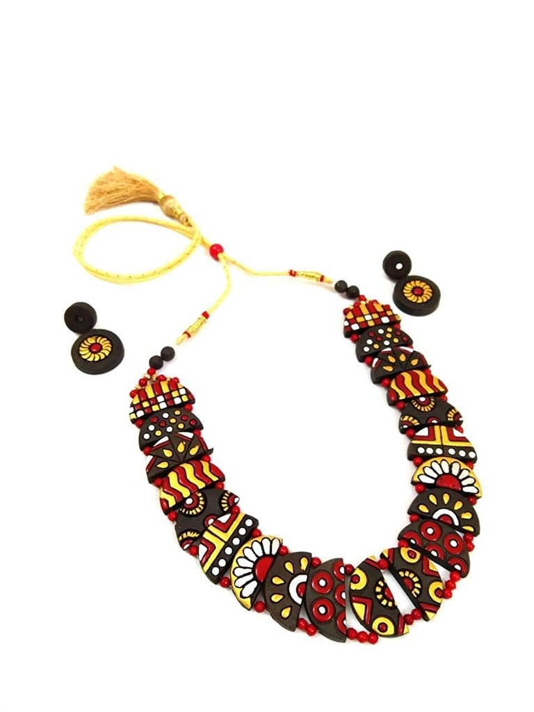 EKAM EK TERRACOTTA jewelry neckpiece set for women and girls for saree, suit and skirt multicolour jewelry