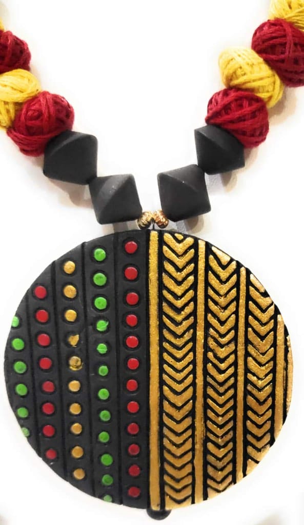 EKAM EK terracotta neckset with earrings for women and girls for festival and wedding for casual and formal wear for saree, suit, skirt and dresses