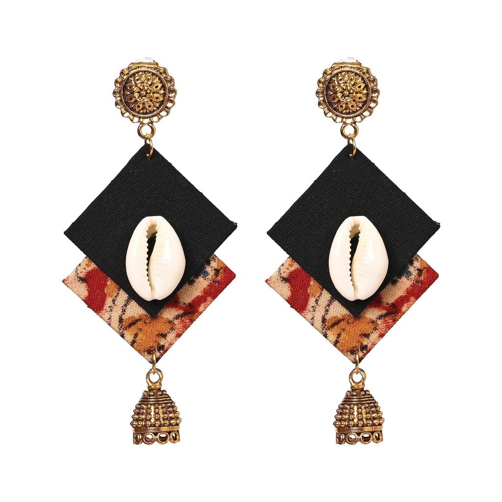 EKAM EK FABRIC EARRINGS TRATIONAL FABRIC FOR WOMEN AND GIRLS FOR CASUAL AND FORMAL OCCASION (set of 2 Pairs)
