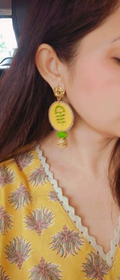 EKAM EK fabric earrings combo in multicolored fabrics for women and girls for casual wear and formal wear set of 5 pairs, round in shape