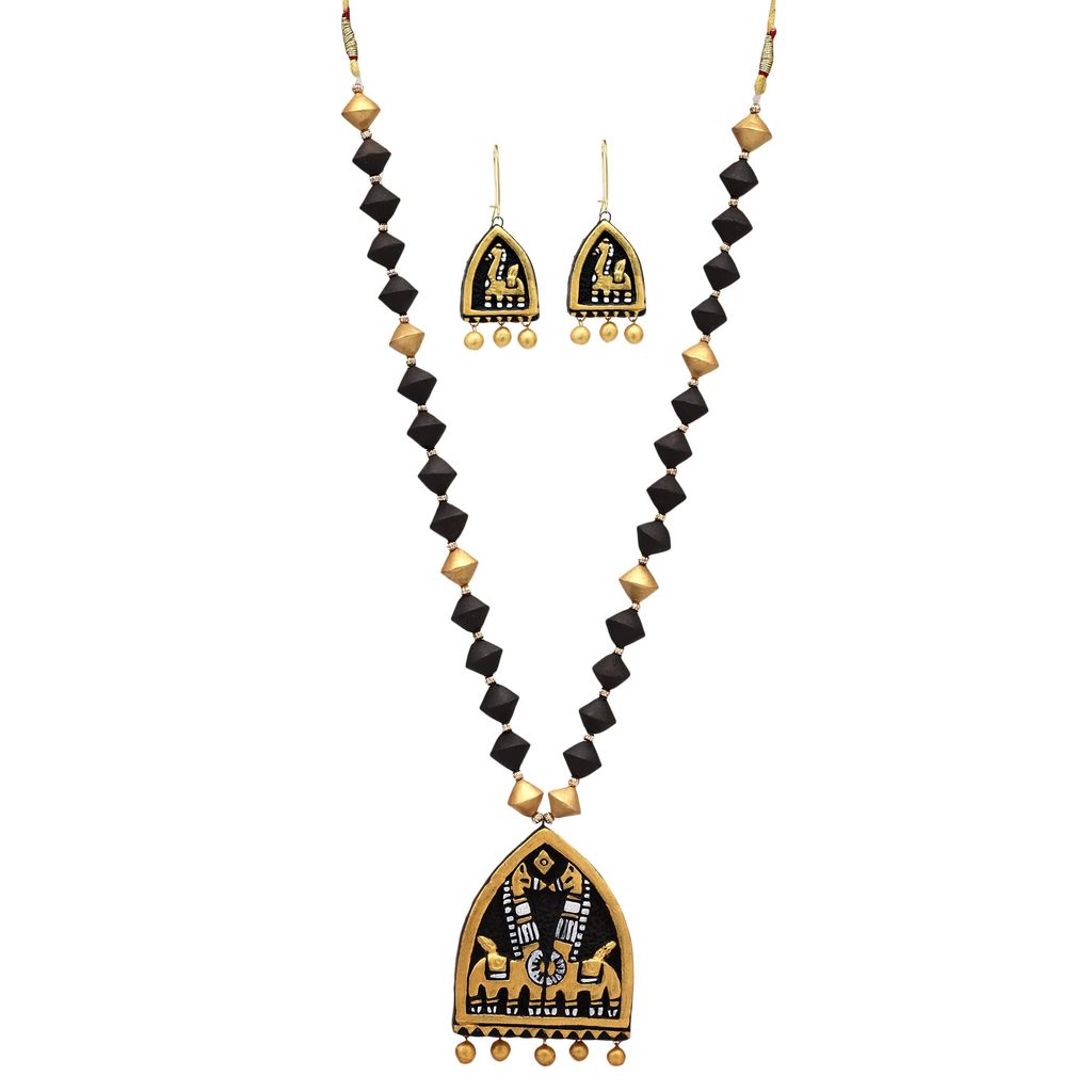 Le bijouxistic EKAM EK egyptian design inspired necklace set with earrinsg for women