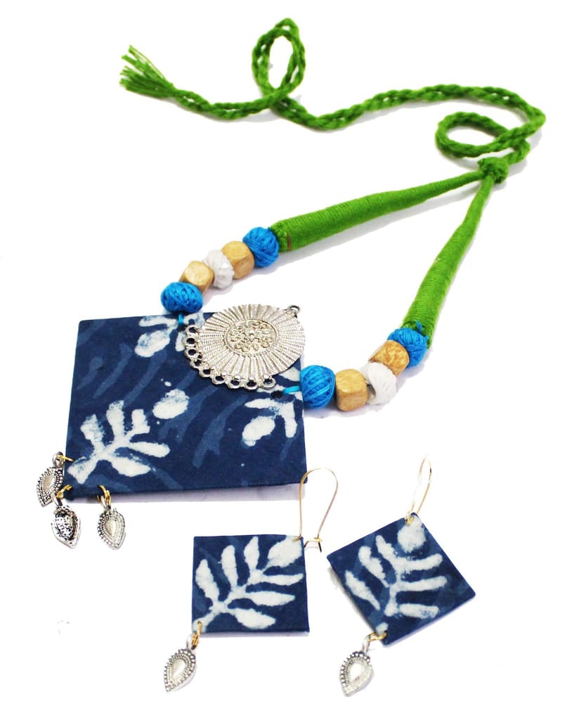 EKAM EK Women's Lightweight Fabric Necklace Earrings Jewelry Set saree suit skirt wear blue color