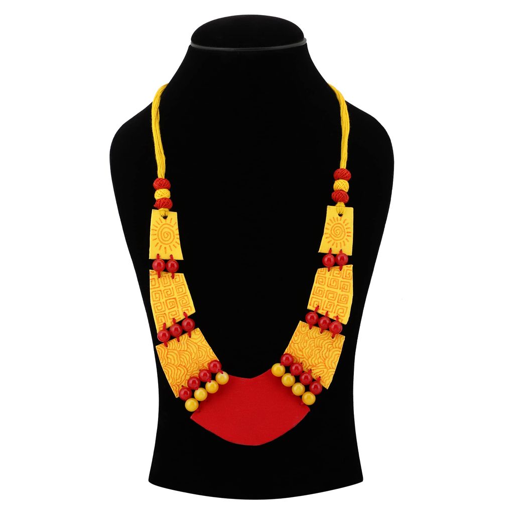 Le bijouxistic EKAM EK delicately designed fabric pendent set with earrings with fish design for women and girls for casual and formal occasions