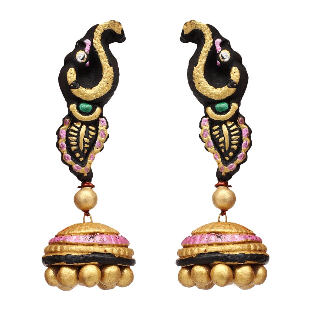 Le bijouxistic EKAM EK black and gold ganesha inspired necklace set with earrings for women