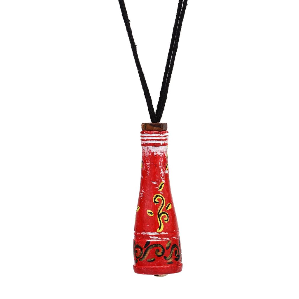 Le bijouxistic EKAM EK terracotta pendent with ghungroo in abstract colour and designs without earrings (single piece, any design or colour can be sent)
