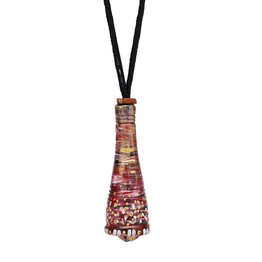 Le bijouxistic EKAM EK terracotta pendent with ghungroo in abstract colour and designs without earrings (single piece, any design or colour can be sent)
