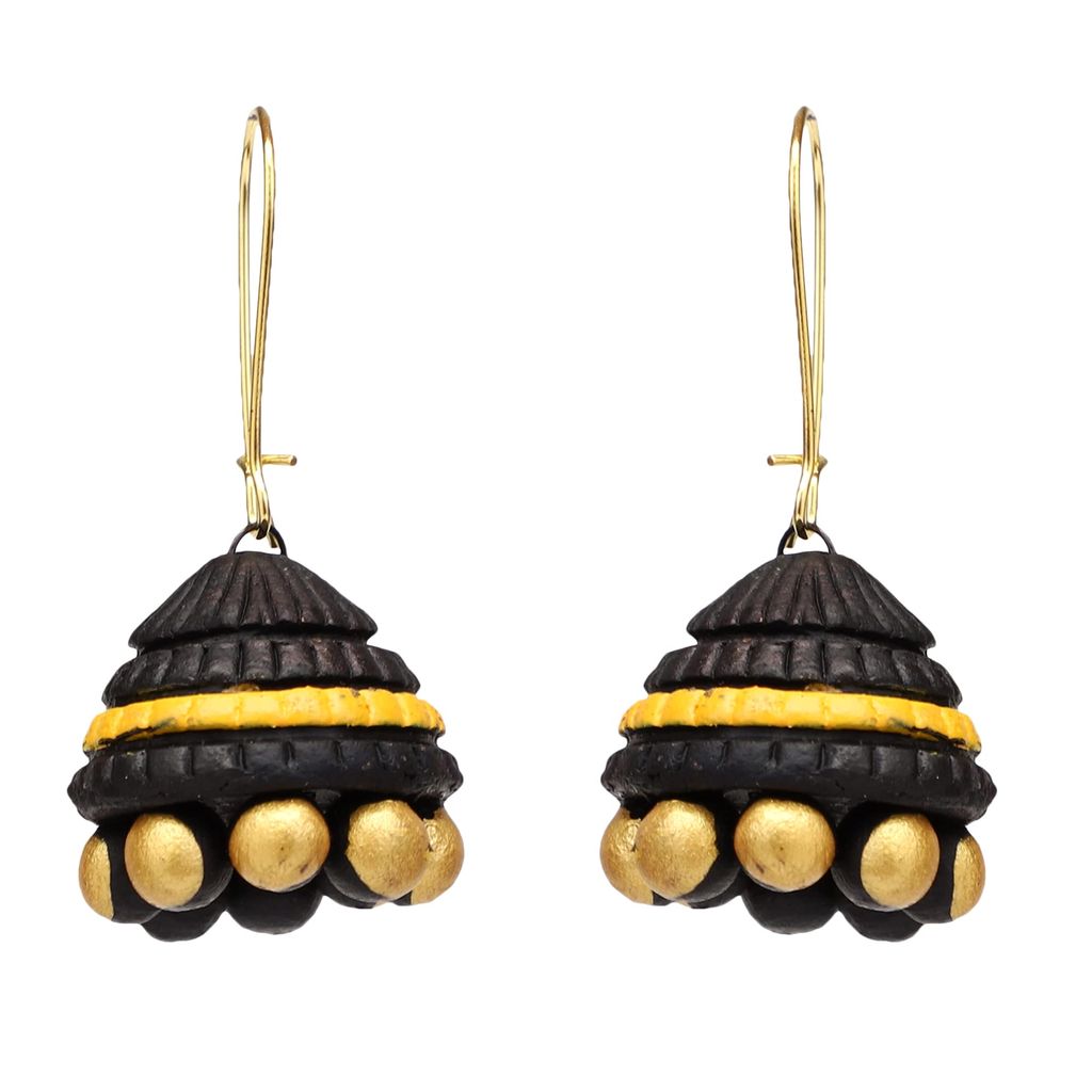 Le bijouxistic EKAM EK traditional pendent design necklace set with earrings for women in black and blue