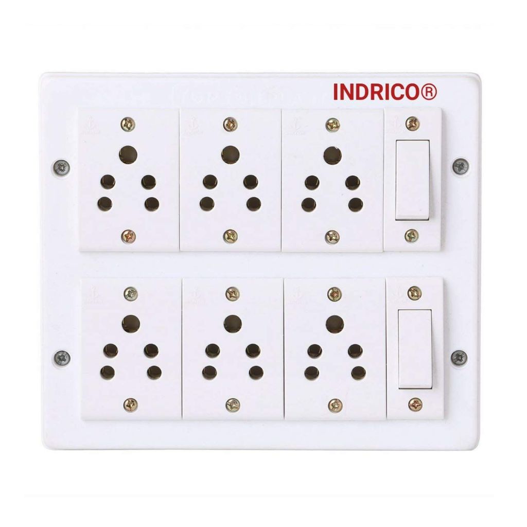 INDRICO? 6+2 Extension Board for Using Multipurpose Accessories with 3 Meter 1.5 mm ISI Heavy Duty Wire Power Strip Extension Box. (Wire Colour White/Black)