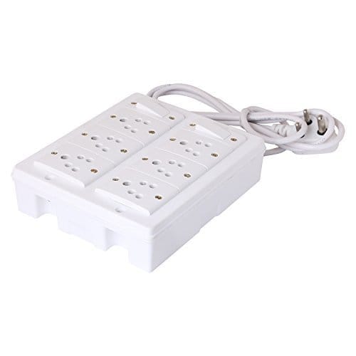 INDRICO? 6+2 Extension Board for Using Multipurpose Accessories with 3 Meter 1.5 mm ISI Heavy Duty Wire Power Strip Extension Box. (Wire Colour White/Black)