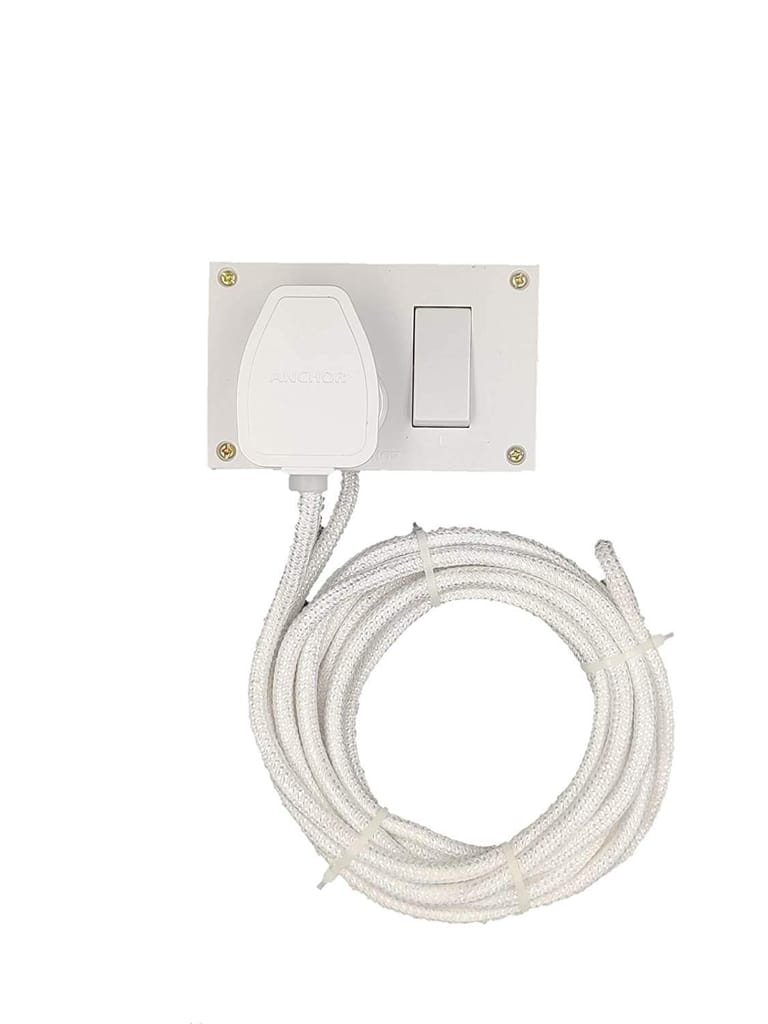 Tia 16 A Sockets Power Extension Cloth Cord, Anchor Socket and Plug, 5 m