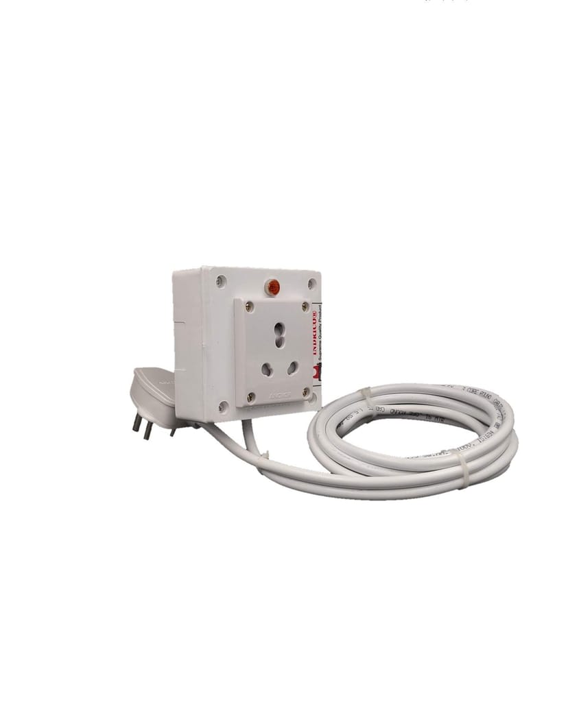 INDRICO? 15 Amps Extension Board with Power Indicator Wired White (Pack of 1)