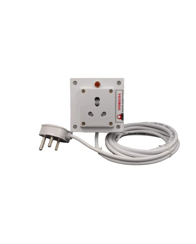 INDRICO? 15 Amps Extension Board with Power Indicator Wired White (Pack of 1)