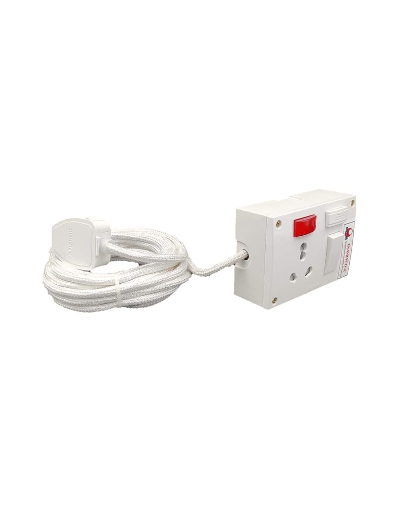 INDRICO? 16a Extension Boards with Switch Polycarbonate, Indicator & Fuse with Cloth Cable White (Pack of 1)