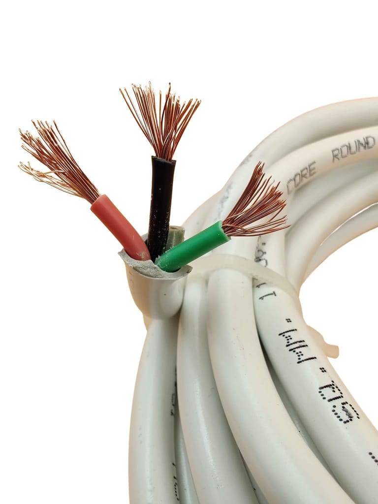 INDRICO 2.5 mm 3 core Copper Cable Wire for A.C. Electrical Uses ISI Mark White PVC