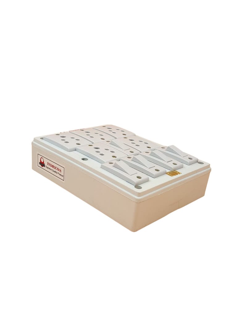 INDRICO 5 Way Extension Board with Individual Switch (Max. Rating 2000W) PVC White Pack of 1