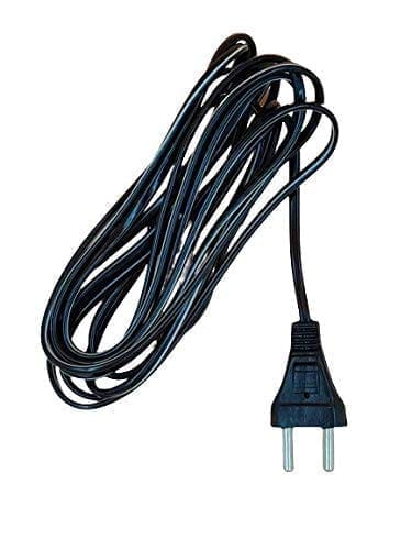 INDRICO 2 Pins Electrical Extension Wire Power AC Cord for Small Electric Appliances PVC White or Black Pack of 1
