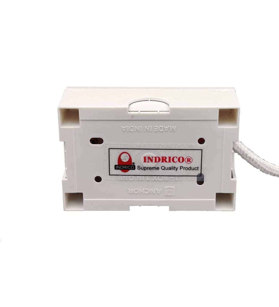 INDRICO? 16 amps Extension Boards 3 Pins max. Load 1500 watts with Cloth Binding Wire White