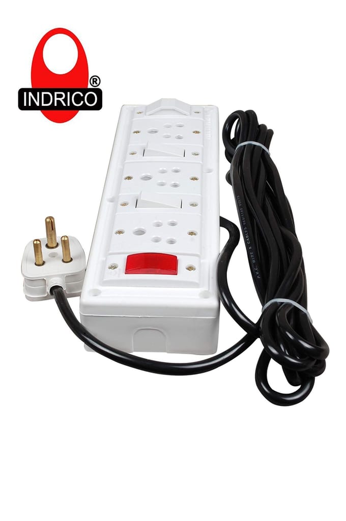 INDRICO? Extension Board (3+2) with Fuse and Power Light 4 Meter Cord