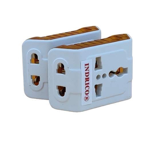 INDRICO 3 Pin Travel Universal Multi Plug International Adapter PVC White