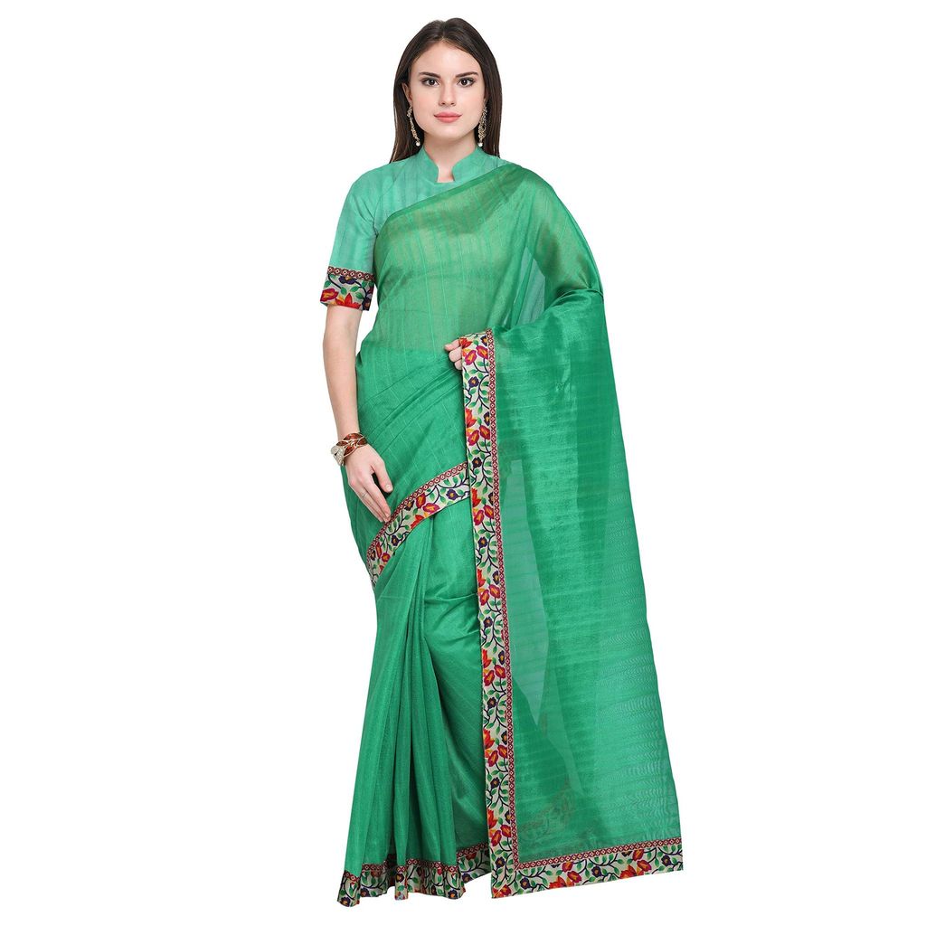 Florence Art Silk with Blouse Piece Saree (Pack of 2)
